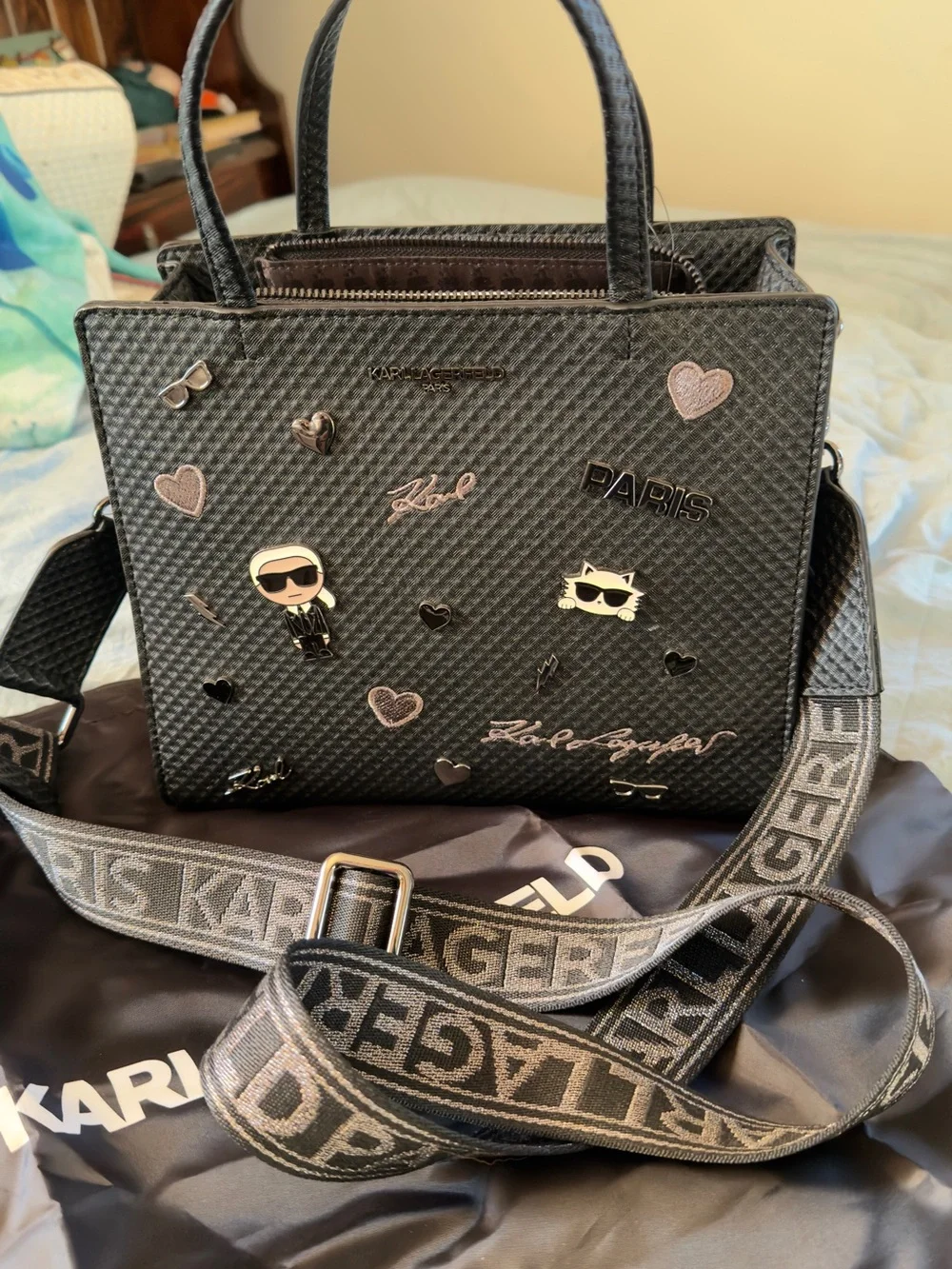 Karl Lagerfeld structured satchel
